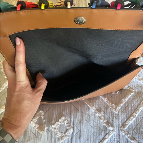 Rebecca Minkoff Brown Crossbody Bag with Colorful Tassels - Picture 6 of 7